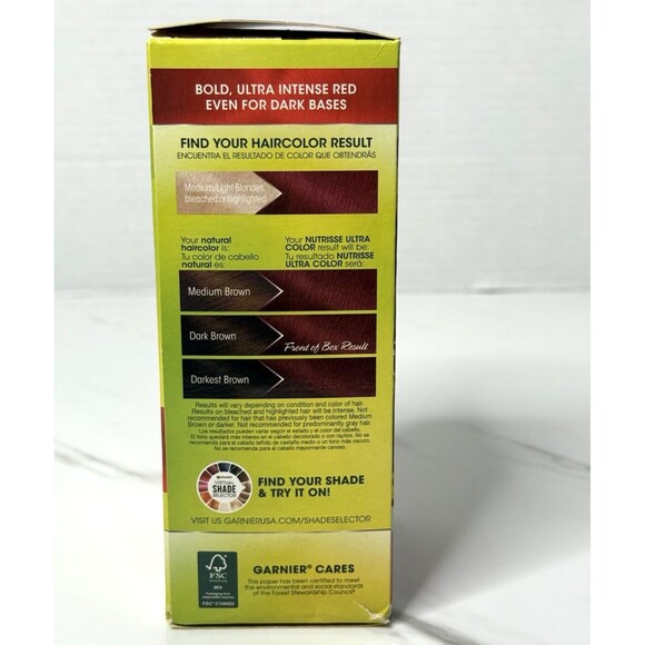 Garnier Nutrisse Ultra Color Goji Berry R2 Medium Intense Auburn Hair Color New! - Picture 4 of 8